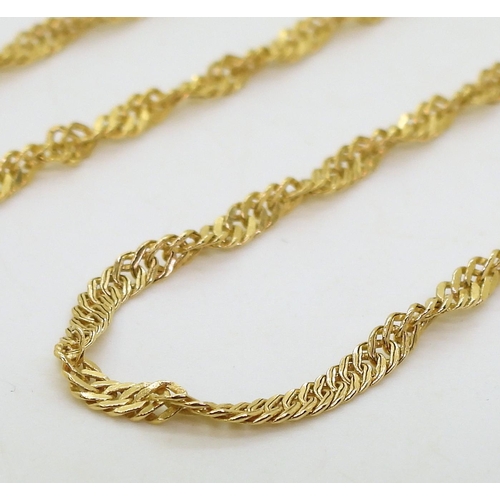 781 - A 54cm, 14k gold rope chain, weight 2.6gms