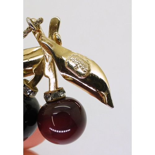 810 - A vintage Christian Dior Cherry pendant, signed Chr. Dior Germany