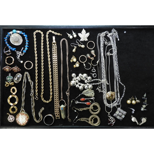 876 - Collection of vintage jewellery, including a turquoise necklace marked Sarah Conventry, animal diama... 