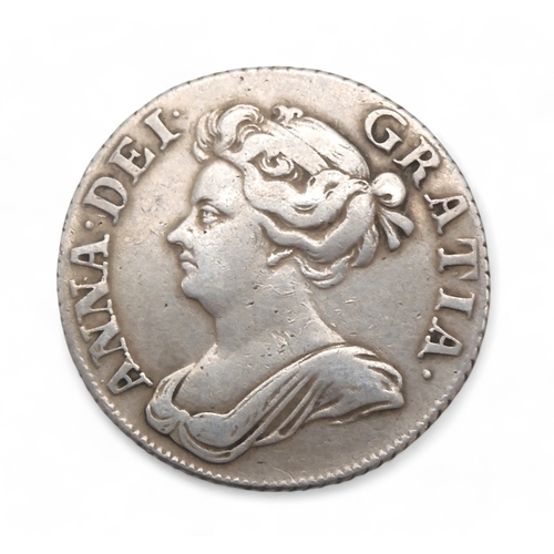 2569 - ANNE (1702-1714) 1 SHILLING 1710ObverseDraped bust of Queen Anne left, legend around  ANNA • DEI • G... 