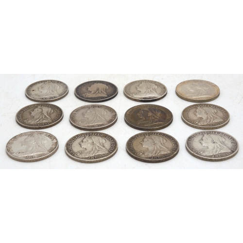 2574 - VICTORIA (1837-1901) A lot comprising 1 shilling, six pence and three pence coins various dates... 