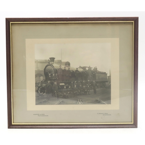 539A - A framed black and white photograph of the Coronation Class 6221 