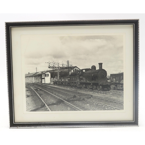 539A - A framed black and white photograph of the Coronation Class 6221 