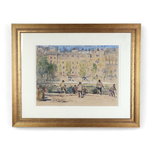 3020 - † JOHN RANKINE BARCLAY (SCOTTISH 1884-1962)BY THE SEINE, PARISWatercolour on buff paper, signed lowe... 