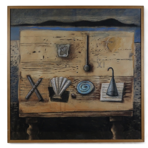 3030 - † JOCK MACINNES RGI (SCOTTISH B.1943)MUSIC TABLEMixed media, 96 x 96cm (37.75 x 37.75