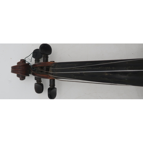 2642B - MATHEW HARDY & SON A Scottish one piece back violin 35cm bearing label to the interior MADE BY M... 