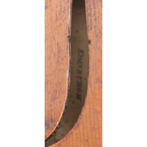 2642B - MATHEW HARDY & SON A Scottish one piece back violin 35cm bearing label to the interior MADE BY M... 