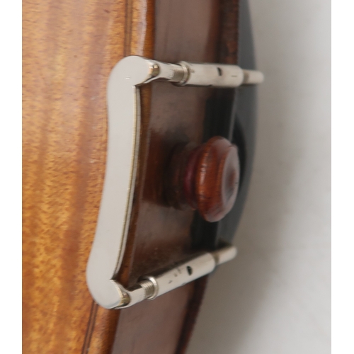 2642B - MATHEW HARDY & SON A Scottish one piece back violin 35cm bearing label to the interior MADE BY M... 