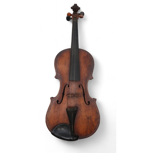 2642C - MAGGINI DEUTSCHE ARBEIT 1886A late 19th Century Two Piece Back Violin 36 cm Bearing Label To The Int... 