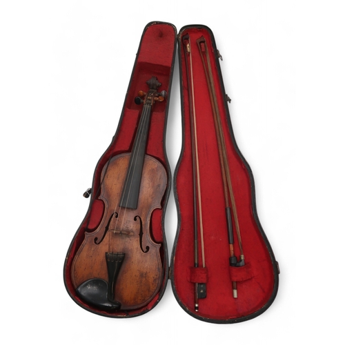 2642C - MAGGINI DEUTSCHE ARBEIT 1886A late 19th Century Two Piece Back Violin 36 cm Bearing Label To The Int... 