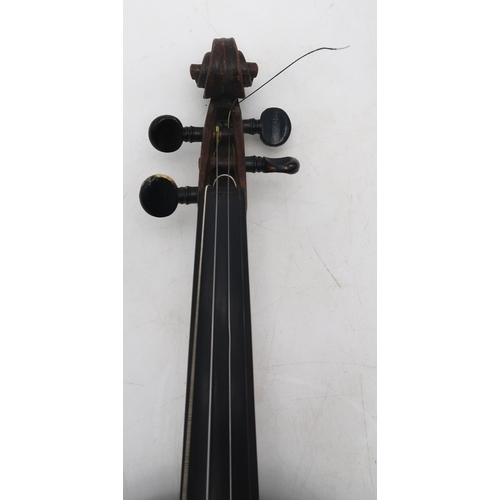 2642G - A TWO PIECE BACK VIOLIN 36 cm, together with a fitted wooden case