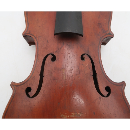 2642H - A LATE 19TH CENTURY VIOLINA Two Piece Back Violin 36 cm, Bearing Pencil Inscription To The Interior,... 