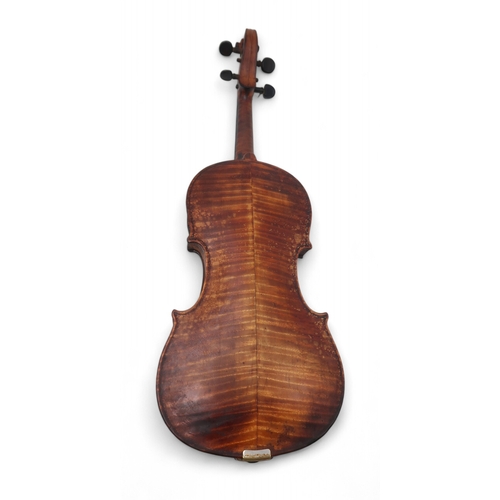 2642H - A LATE 19TH CENTURY VIOLINA Two Piece Back Violin 36 cm, Bearing Pencil Inscription To The Interior,... 