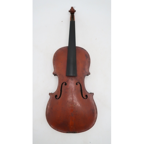 2642H - A LATE 19TH CENTURY VIOLINA Two Piece Back Violin 36 cm, Bearing Pencil Inscription To The Interior,... 