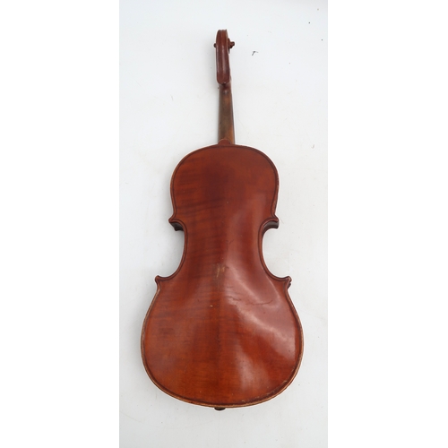 2642H - A LATE 19TH CENTURY VIOLINA Two Piece Back Violin 36 cm, Bearing Pencil Inscription To The Interior,... 