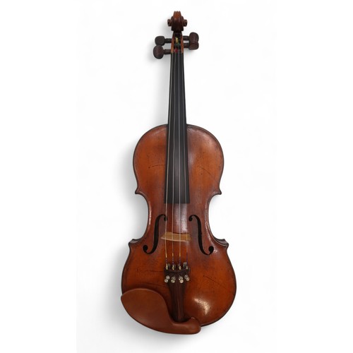 2642A - ITALY, CREMONA A Continental One Piece Back Violin 35.5 cm Bearing Label To The Interior Nicolaus Am... 