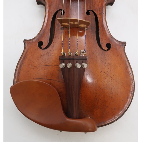 2642A - ITALY, CREMONA A Continental One Piece Back Violin 35.5 cm Bearing Label To The Interior Nicolaus Am... 