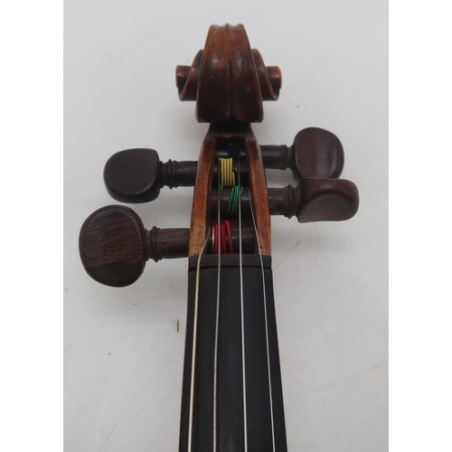 2642A - ITALY, CREMONA A Continental One Piece Back Violin 35.5 cm Bearing Label To The Interior Nicolaus Am... 