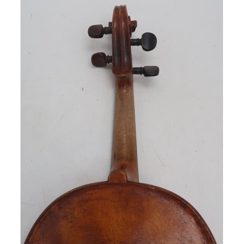 2642A - ITALY, CREMONA A Continental One Piece Back Violin 35.5 cm Bearing Label To The Interior Nicolaus Am... 