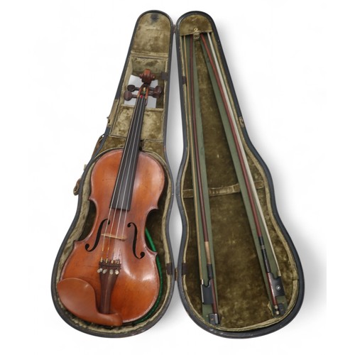 2642A - ITALY, CREMONA A Continental One Piece Back Violin 35.5 cm Bearing Label To The Interior Nicolaus Am... 