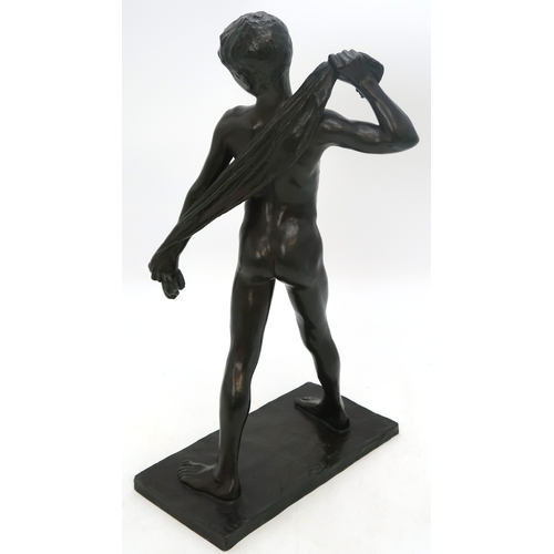 3001 - † BENNO SCHOTZ (ESTONIAN 1891-1984)BOY-BATHERBronze, signed on plinth, inscribed and dated 1924-25, ... 