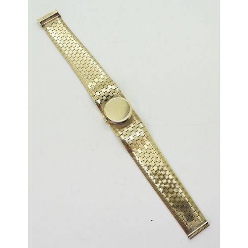 2894 - A 9CT BUECHE GIRODladies watch with retro integral bark textured strap, hallmarked London 1972, gold... 