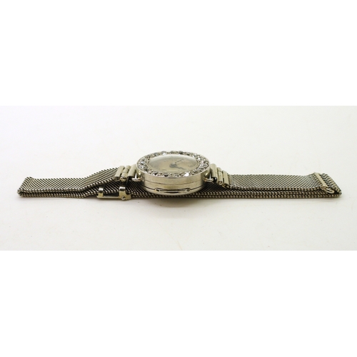 2896 - A VERTEX COCKTAIL WATCHwith a diamond bezel, set with estimated approx 0.70cts of old cut diamonds. ... 