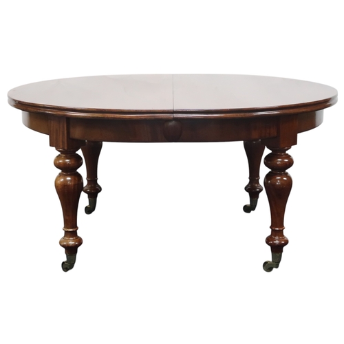 2064 - A LARGE 19TH CENTURY STYLE MAHOGANY WIND OUT EXTENDING DINING TABLE AND FOURTEEN CHAIRStable with D ... 