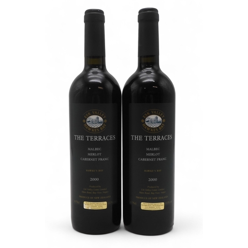 2697B - MALBEC MERLOT Two bottles of Hawkes Bay The Terraces Cabernet Franc 2000 New Zealand e 75cl 13.... 