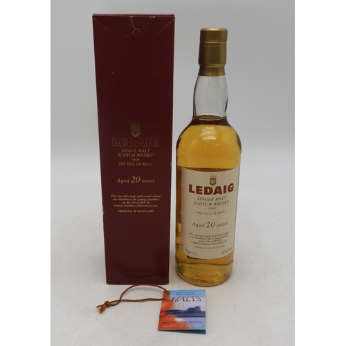 2698 - LEDAIG ISLE OF MULL AGED 20 YEARSLedaig rare old single malt scotch whisky aged 20 years 70cl e 43% ... 