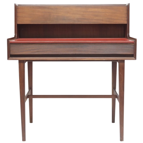 2119 - A MID 20TH CENTURY TEAK RICHARD HORNBY FOR FYNE LADY WRITING DESK superstructure with fitted fa... 