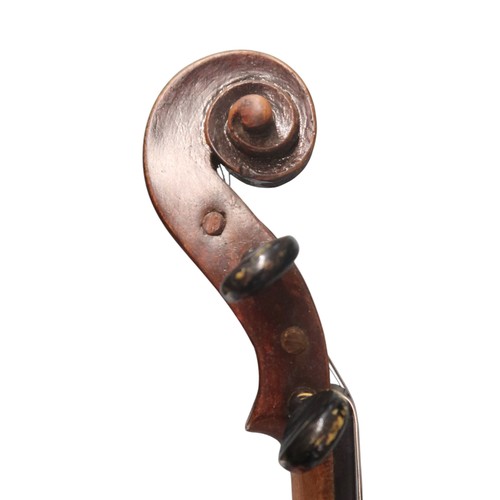 2642G - A TWO PIECE BACK VIOLIN 36 cm, together with a fitted wooden case