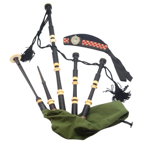 2642F - MACDOUGALL HIGHLAND BAGPIPESA set of full Scottish Highland bagpipes, ebonised with ivory mounts and... 