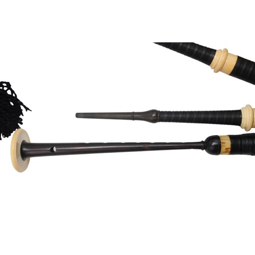 2642F - MACDOUGALL HIGHLAND BAGPIPESA set of full Scottish Highland bagpipes, ebonised with ivory mounts and... 