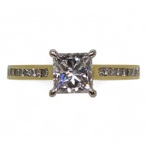 764 - A princess cut diamond ring, from 77 DIAMONDS, with a point of sale replacement valuation dated 2016... 