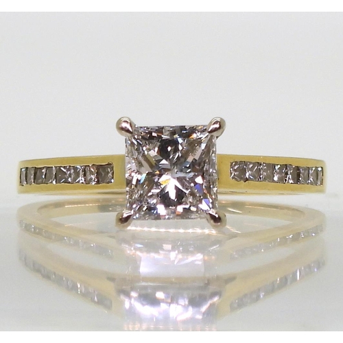 764 - A princess cut diamond ring, from 77 DIAMONDS, with a point of sale replacement valuation dated 2016... 