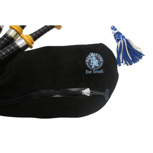 2642J - ROBERT GILLANDERS & SON FORFAR SCOTTISH HIGHLAND BAGPIPESA full set of ebonised, turned stainles... 