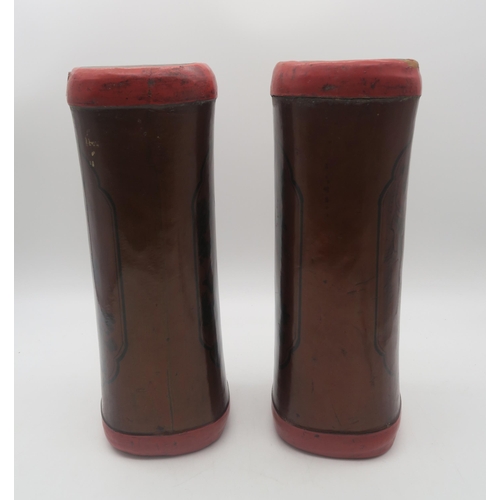 150 - A pair of Chinese lacquer head rests