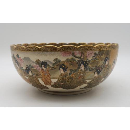 155 - A Satsuma bowl decorated with geishas