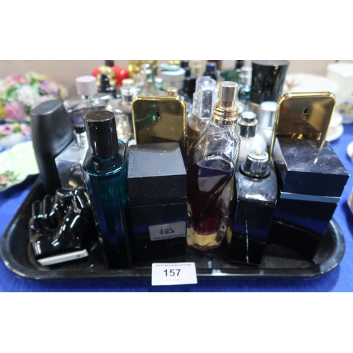 157 - A collection of mainly men's aftershave, mostly testers including Davidoff, Paco Rabanne, Hugo Boss,... 