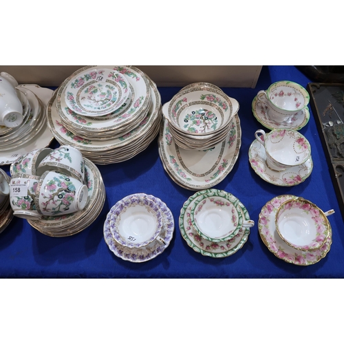 158 - Assorted tea wares including five Royal Doulton cabinet cups and saucers, Crown Staffordshire Game B... 