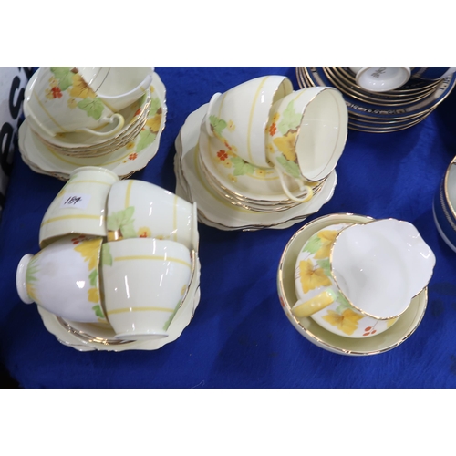 184 - A Wedgwood W868 pattern tea set comprising twelve cups, saucers and plates, milk jug and sugar bowl,... 