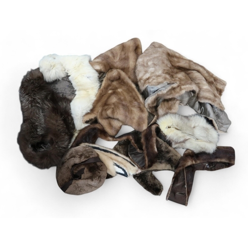 187 - Assorted fur coats, jackets, shrugs, stoles and hats