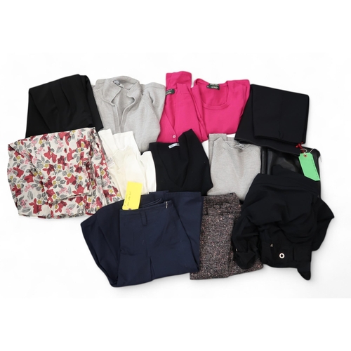 193 - Assorted designer clothes including  Marithe + Francois Girbaud rain jacket and cardigan, ... 