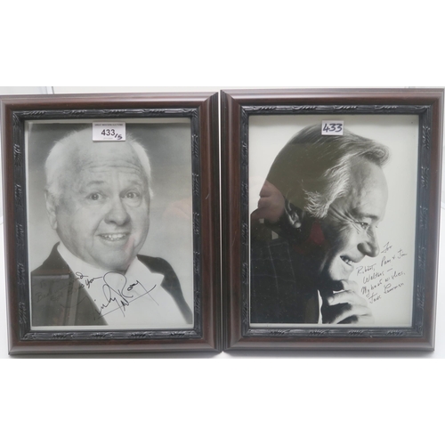 433 - AUTOGRAPHSFramed portrait photographs of Hollywood stars Janet Leigh, Jack Lemmon, Shirley MacLaine,... 