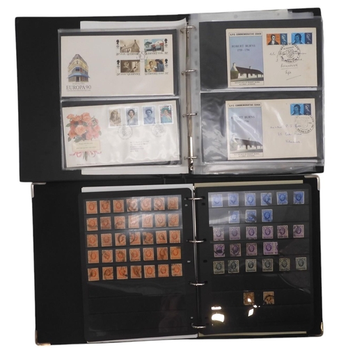 496 - A boxed 8 folder and book stamp collection to include first day covers, Queen Elizabeth pre and post... 