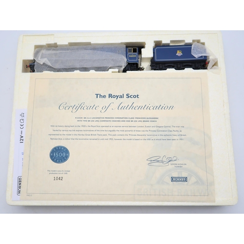 518 - A Hornby 00-gauge R2303M 'The Royal Scot' Train Pack, an R2176M 'The Lakes Express' Duchess Class Tr... 