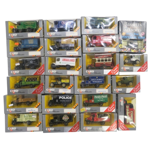 526 - A large collection of boxed Corgi Classics 1:43-scale die-cast model vehicles, largely vintage adver... 