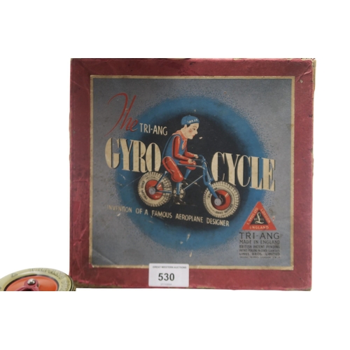 530 - A boxed Tri-ang tinplate Gyro-Cycle Invention of a Famous Aeroplane Designer