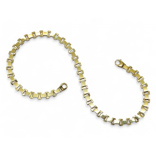 791 - A 9ct gold fancy link necklace, length 40.5cm, weight 21.3gms